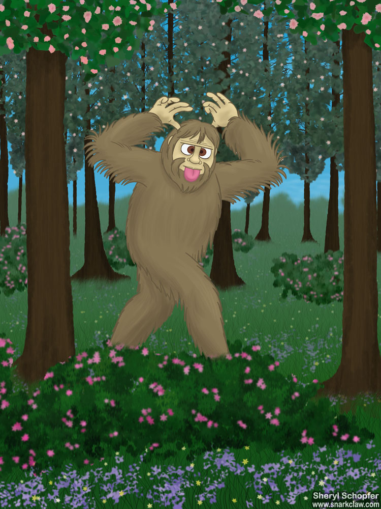 Miscellaneous Art: Bigfoot Blowing Raspberries